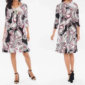 Chicos trapeze paisley dress size 1